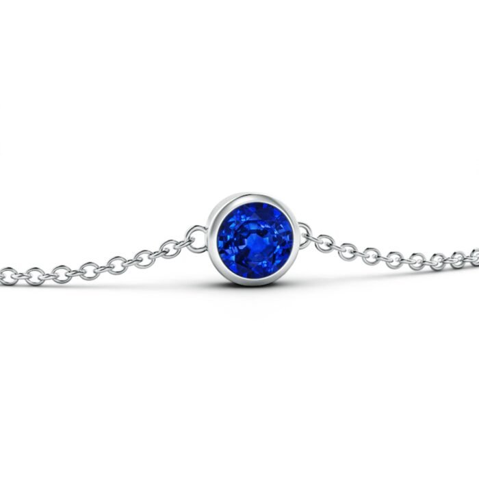 4mm aaaa blue sapphire white gold bracelet 2
