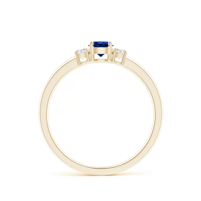4mm aaaa blue sapphire yellow gold ring 2