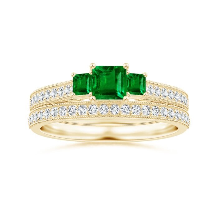 4mm aaaa emerald 18k yellow gold ring 5