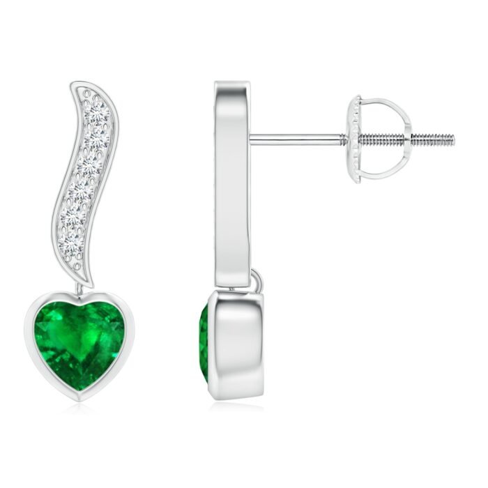 4mm aaaa emerald p950 platinum earrings