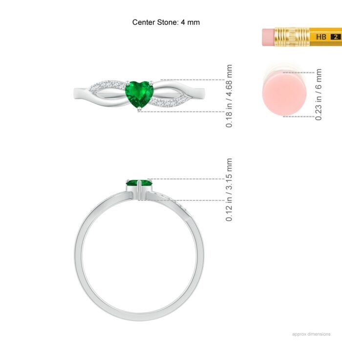 4mm aaaa emerald white gold ring 5