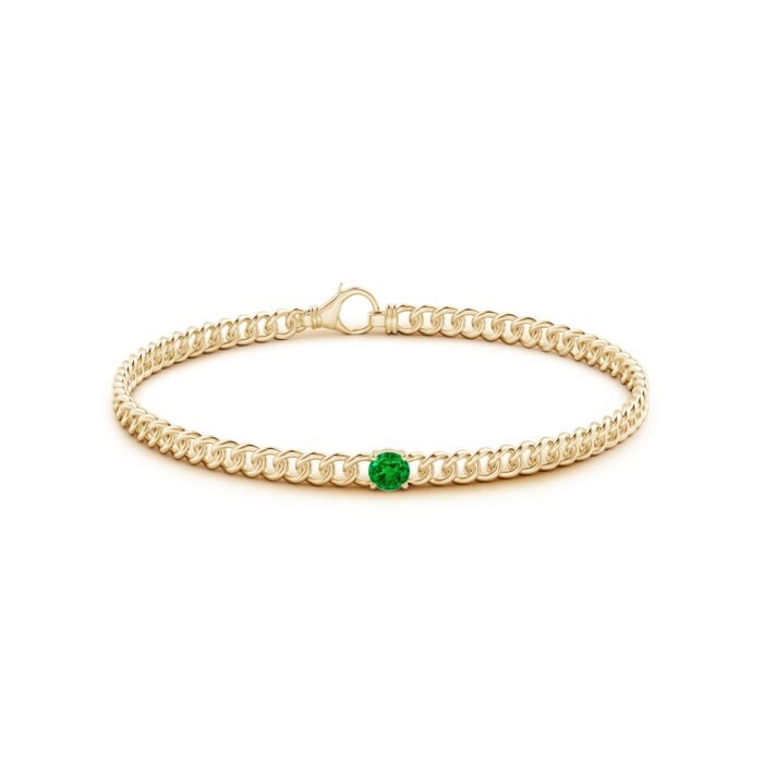 4mm aaaa emerald yellow gold bracelet 2 1