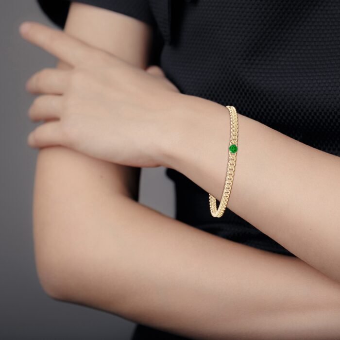 4mm aaaa emerald yellow gold bracelet 3 1