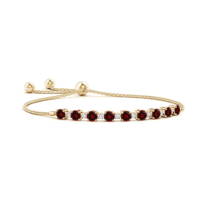 4mm aaaa garnet yellow gold bracelet 1