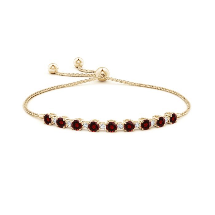 4mm aaaa garnet yellow gold bracelet 2 1