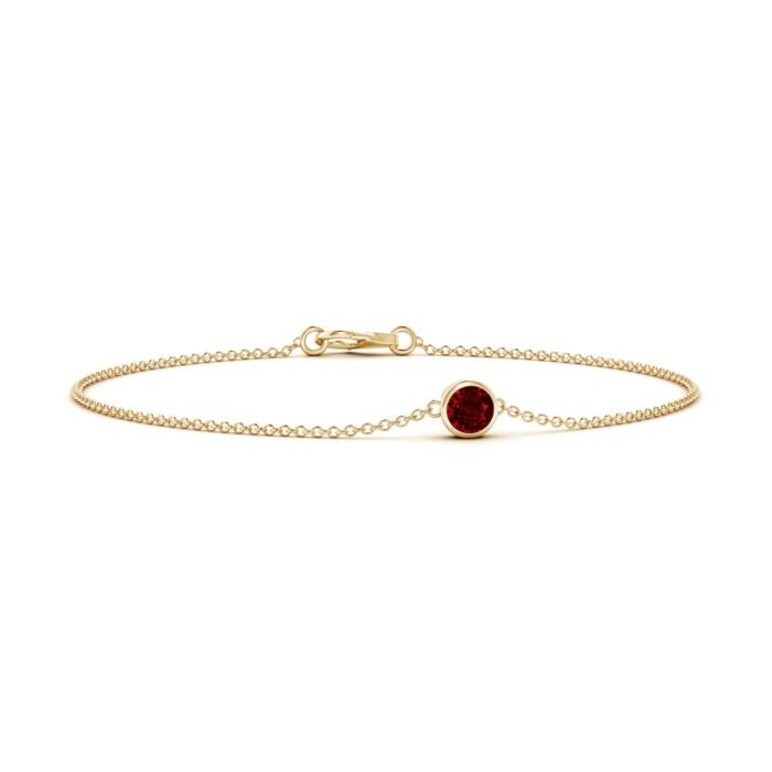 4mm aaaa ruby yellow gold bracelet