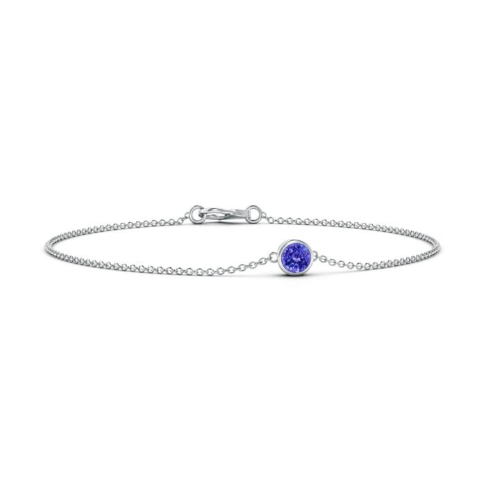 4mm aaaa tanzanite white gold bracelet