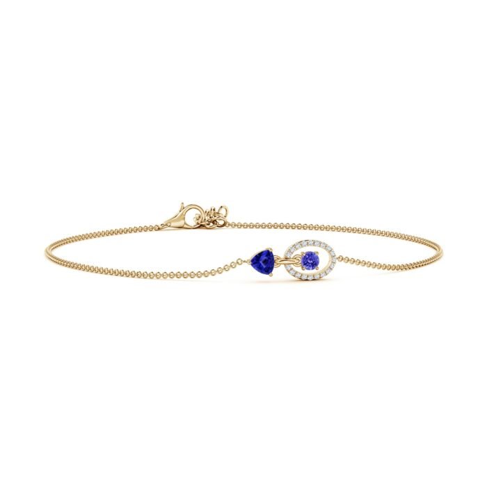 4mm aaaa tanzanite yellow gold bracelet