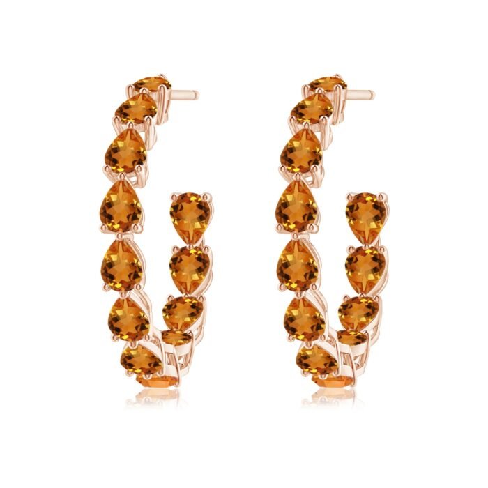 4x3mm aaa citrine rose gold earrings 2