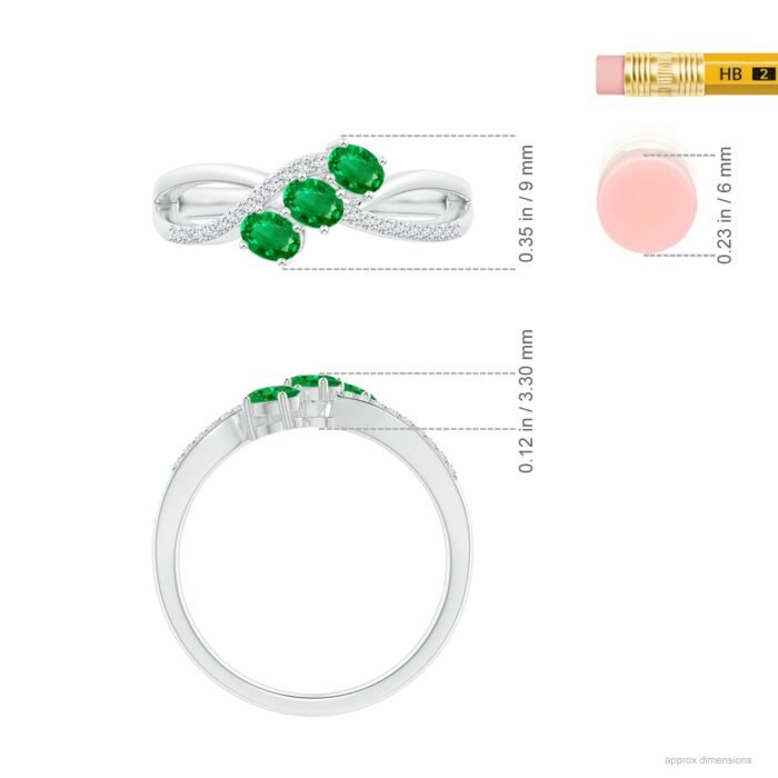4x3mm aaa emerald p950 platinum ring 5