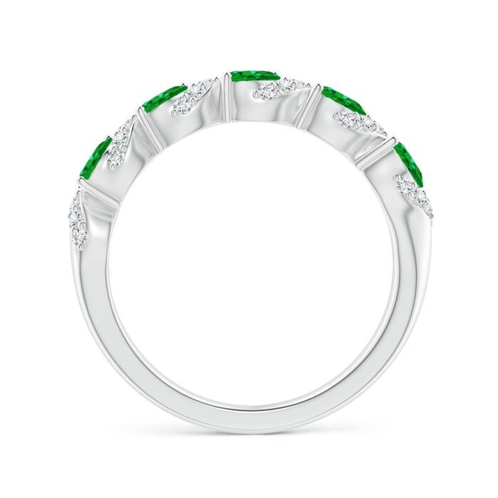 4x3mm aaaa emerald white gold ring 2