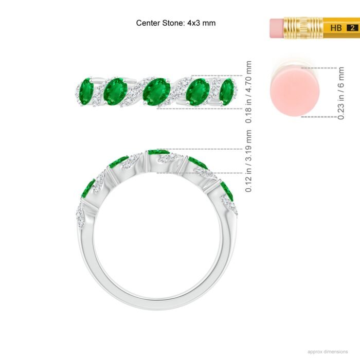 4x3mm aaaa emerald white gold ring 5