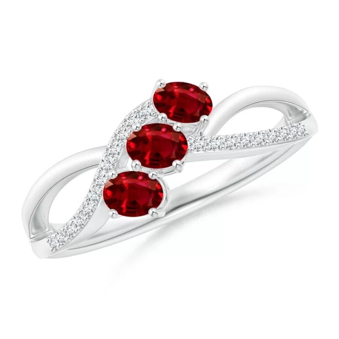 4x3mm aaaa ruby white gold ring