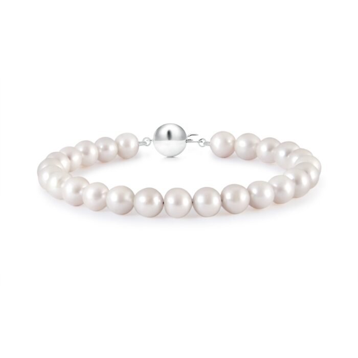 5mm aa akoya cultured pearl s999 silver bracelet
