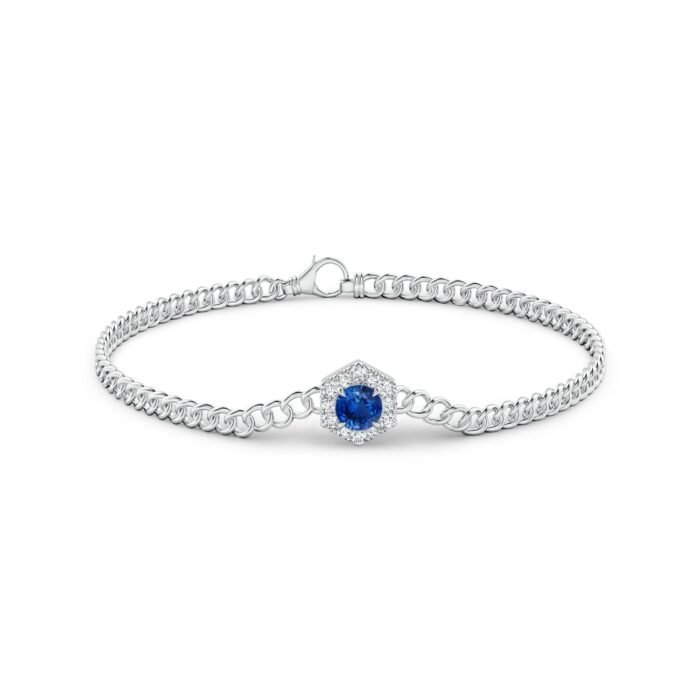 5mm aaa blue sapphire white gold bracelet 2 2
