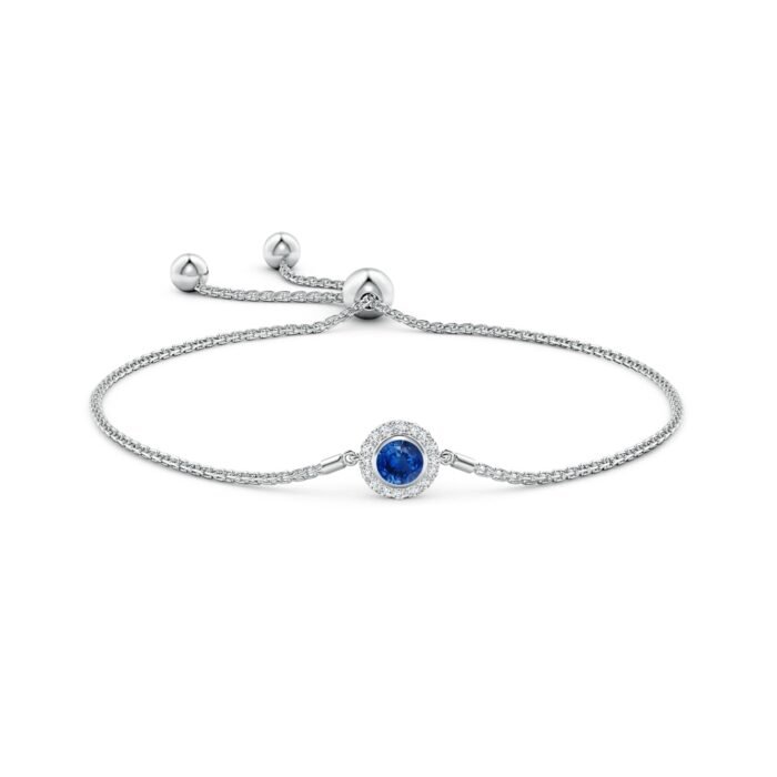 5mm aaa blue sapphire white gold bracelet 2