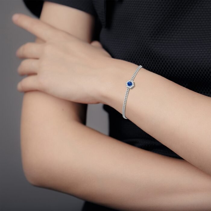 5mm aaa blue sapphire white gold bracelet 3 2