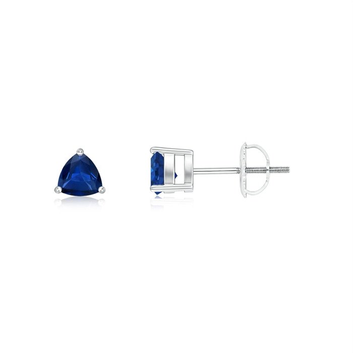5mm aaa blue sapphire white gold earrings 2