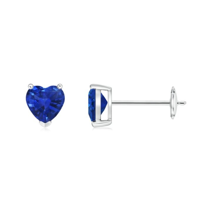 5mm aaa blue sapphire white gold earrings 4