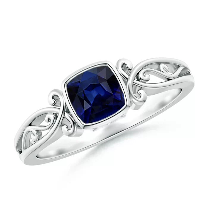 5mm aaa blue sapphire white gold ring 1