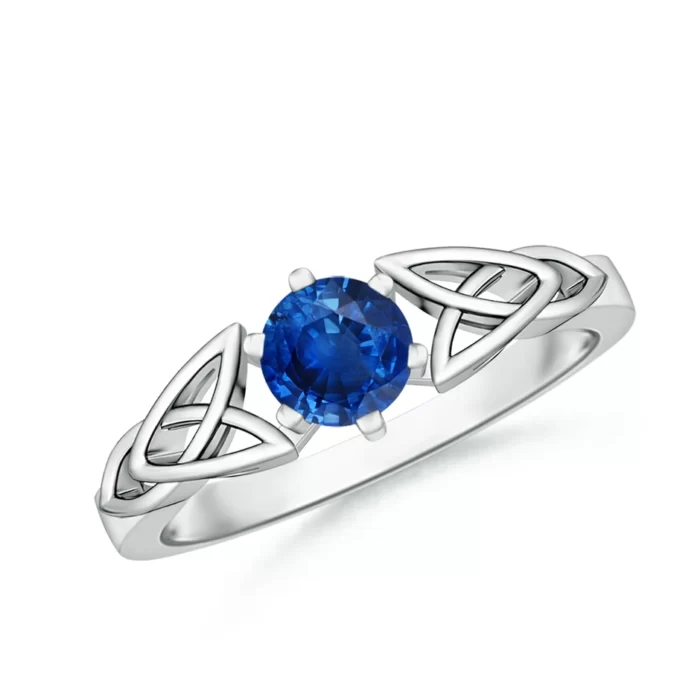 5mm aaa blue sapphire white gold ring 2