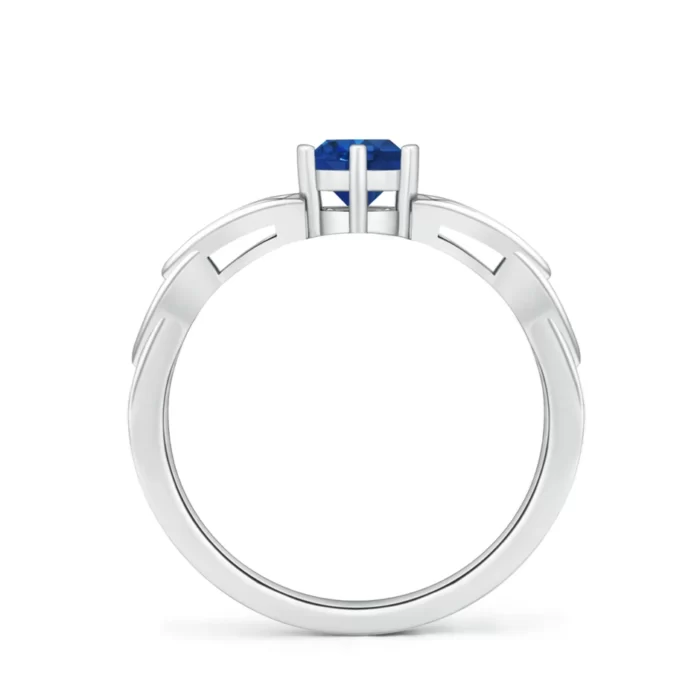 5mm aaa blue sapphire white gold ring 2 2