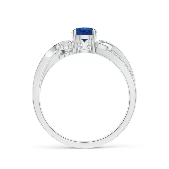 5mm aaa blue sapphire white gold ring 2