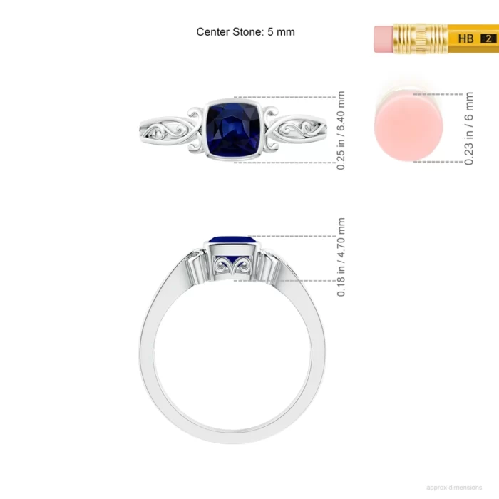 5mm aaa blue sapphire white gold ring 5 1