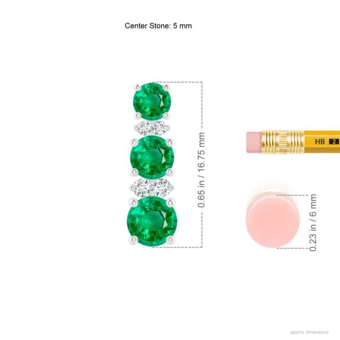 5mm aaa emerald white gold earrings 2 3