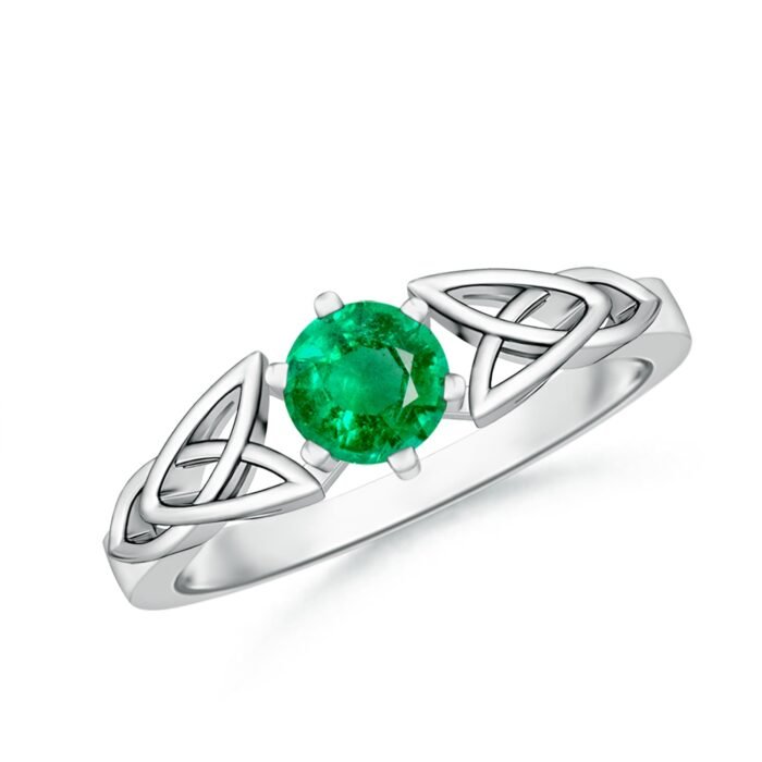 5mm aaa emerald white gold ring