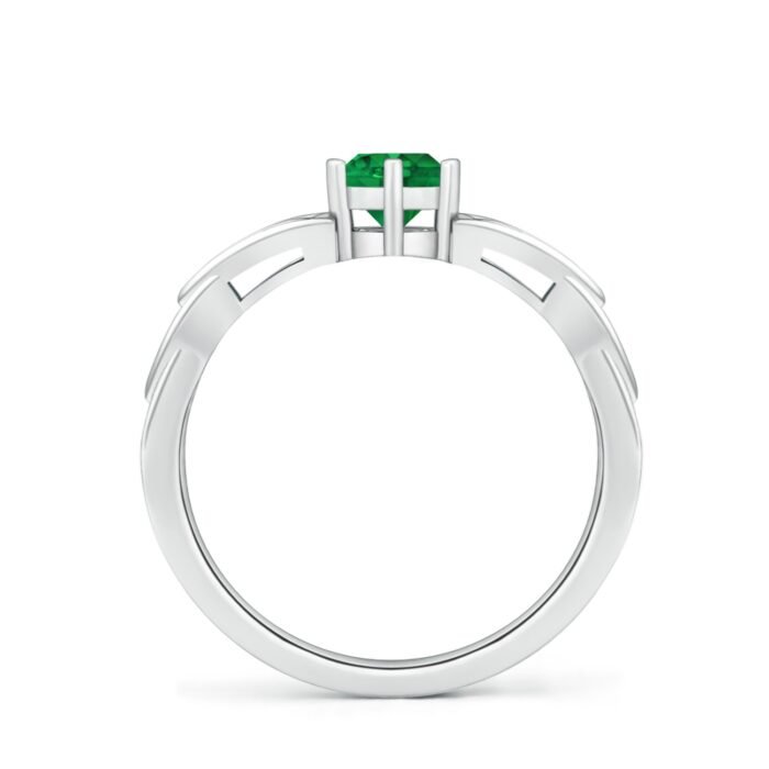5mm aaa emerald white gold ring 2