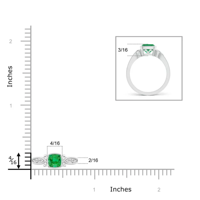 5mm aaa emerald white gold ring 4