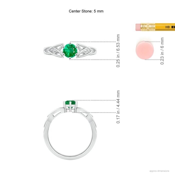 5mm aaa emerald white gold ring 5