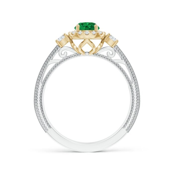 5mm aaa emerald white gold yellow gold ring 2