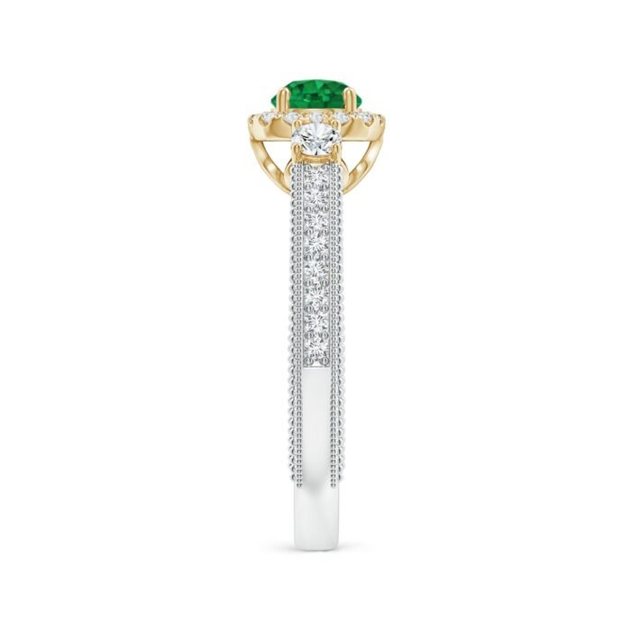 5mm aaa emerald white gold yellow gold ring 3