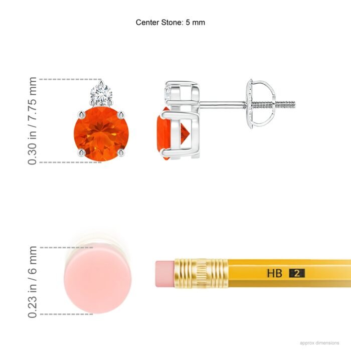 5mm aaa fire opal white gold earrings 2 2