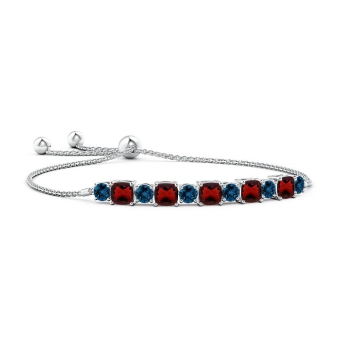 5mm aaa garnet white gold bracelet 1