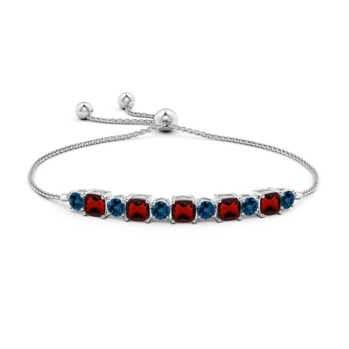 5mm aaa garnet white gold bracelet 2 1