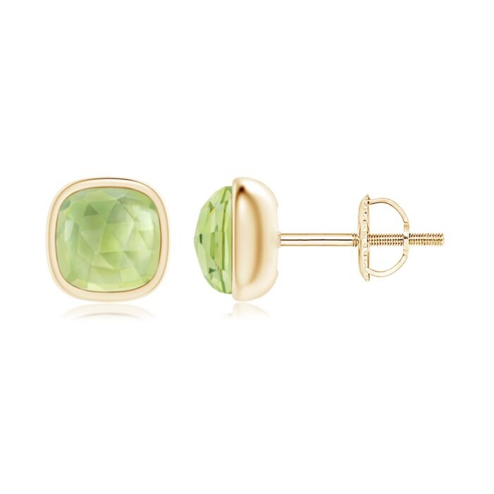 5mm aaa peridot yellow gold earrings