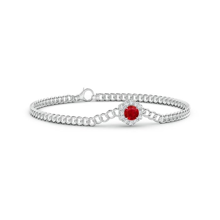 5mm aaa ruby white gold bracelet