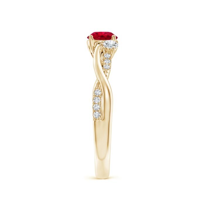 5mm aaa ruby yellow gold ring 3