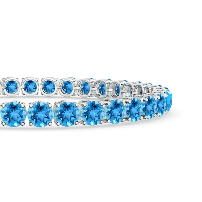 5mm aaa swiss blue topaz s999 silver bracelet 2