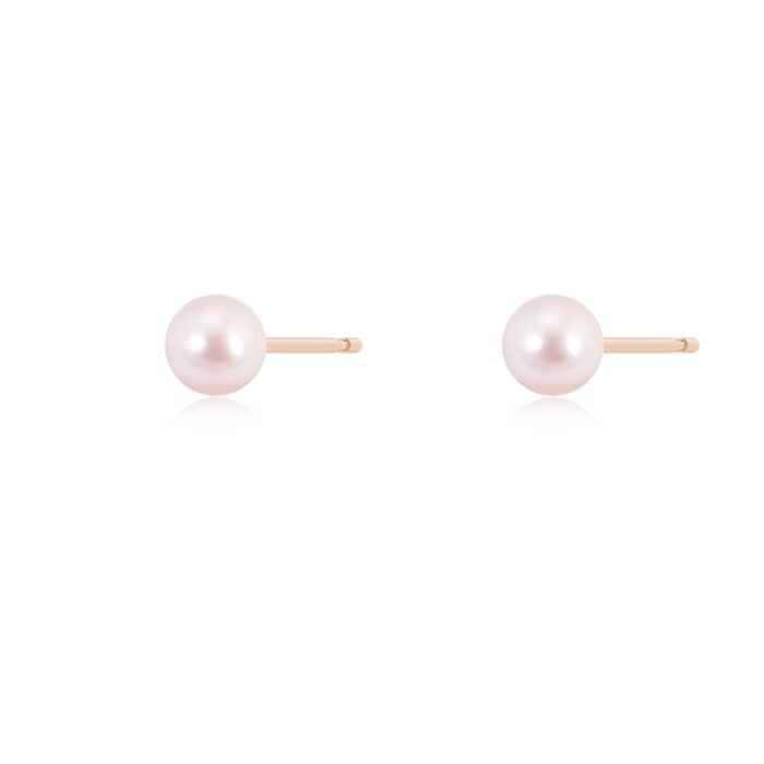 5mm aaaa akoya cultured pearl rose gold earrings 2