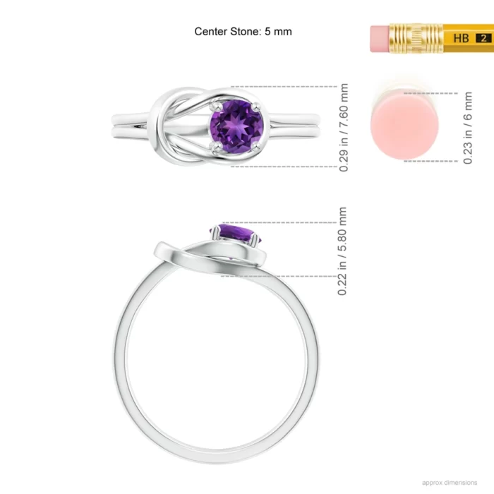 5mm aaaa amethyst white gold ring 5