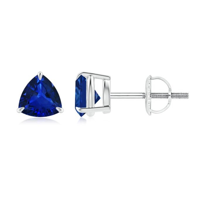 5mm aaaa blue sapphire p950 platinum earrings