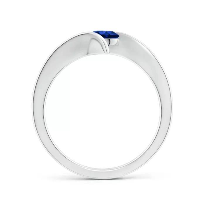 5mm aaaa blue sapphire white gold ring 2