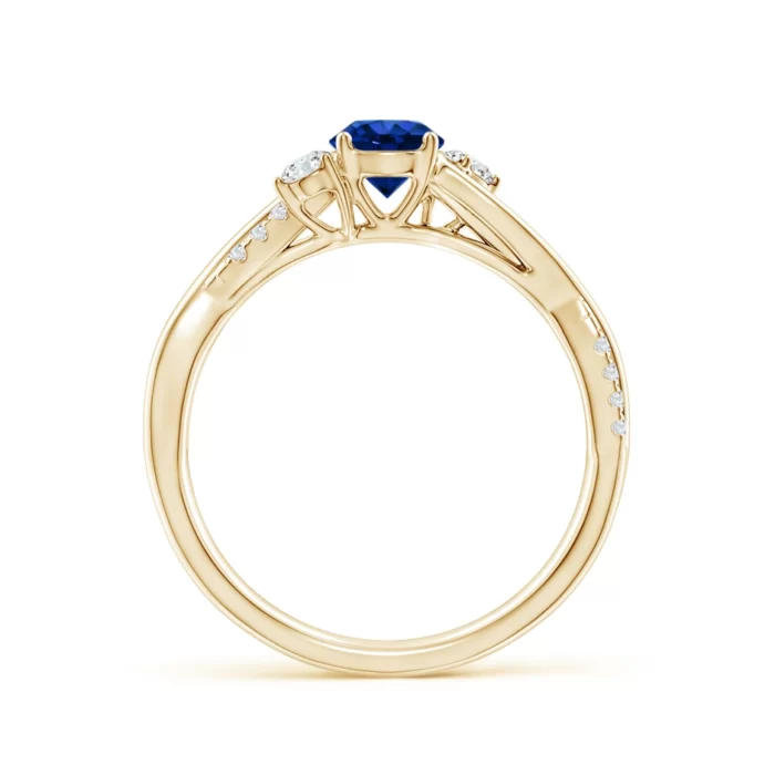 5mm aaaa blue sapphire yellow gold ring 2