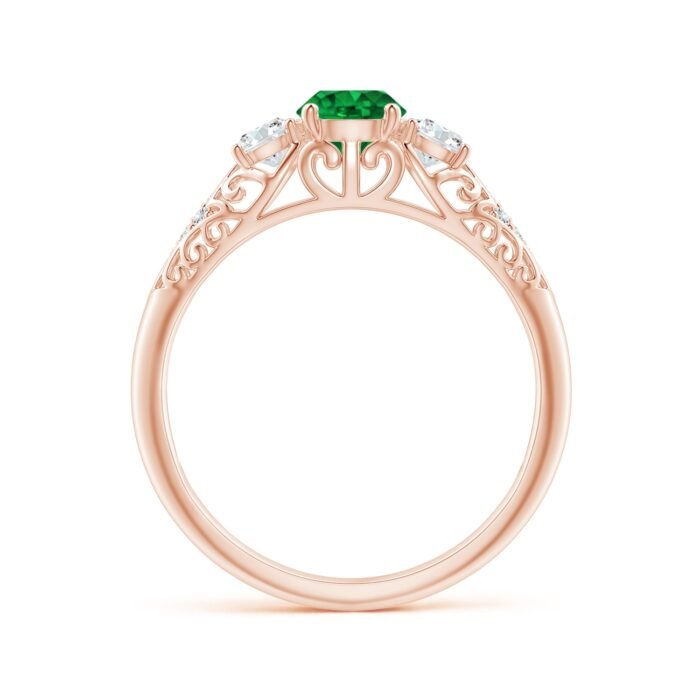 5mm aaaa emerald 18k rose gold ring 2