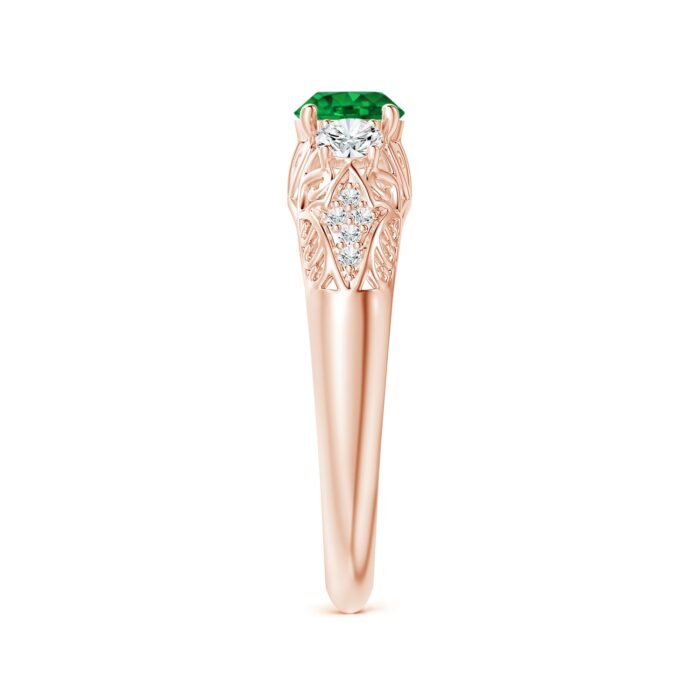 5mm aaaa emerald 18k rose gold ring 3