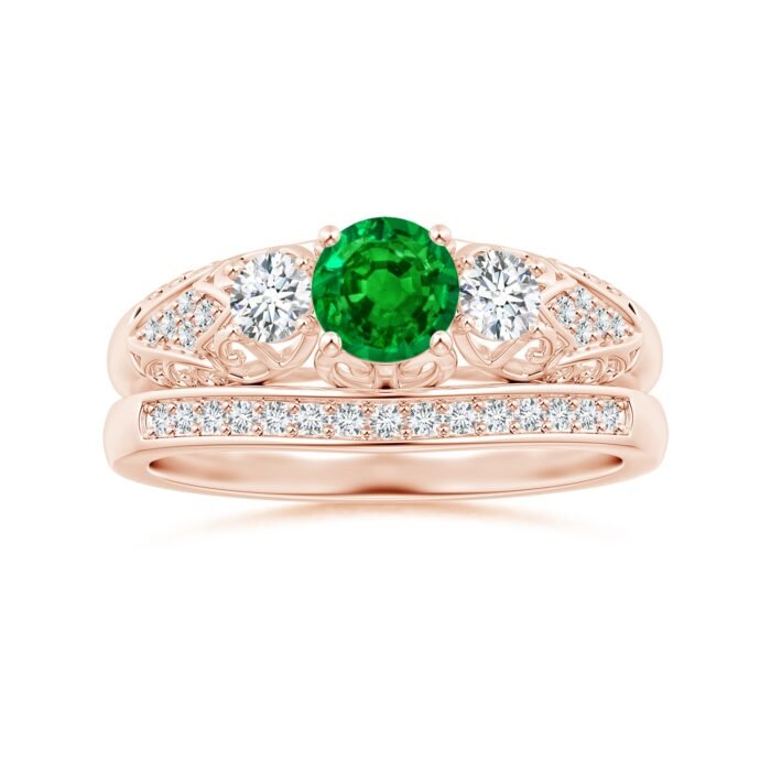 5mm aaaa emerald 18k rose gold ring 5